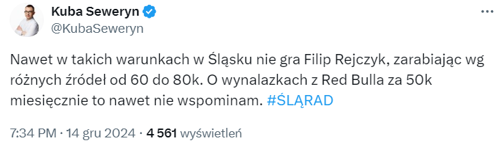 HIT! Tyle w Śląsku MA MIESIĘCZNIE ZARABIAĆ 18-LETNI Filip Rejczyk! O.o